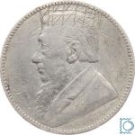 Spottmünze: Südafrika 1 Shilling 1896, Kruger mit graviertem Hut