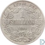 Spottmünze: Südafrika 1 Shilling 1896, Kruger mit graviertem Hut