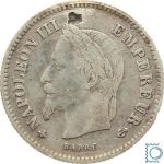 Frankreich 20 cent 1867 A Paris - Napoleon III. - Silber