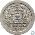 Niederlande Koninkrijk, 5 Cent 1907, Wilhelmina 1890-1948