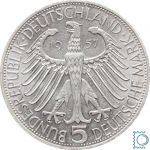 5 DM Freiherr von Eichendorff 1957 J - Silber Gedenkmünze - Jäger 391