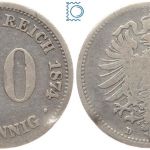 Deutsches Reich Kaiserreich, 20 Pfennig 1874 D, Silber, J.5