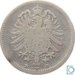 Deutsches Reich Kaiserreich, 20 Pfennig 1874 D, Silber, J.5