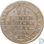 Hessen Kassel, 1/6 Taler 1769 F.U. , Friedrich II. (1760-1785)