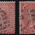 Großbritannien MiNr. 19 I+II gestempelt – Königin Viktoria mit/ohne Ecklinien