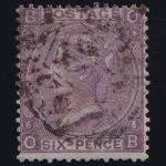 Großbritannien MiNr. 25 Platte 6 gestempelt – Königin Viktoria 4.2.1867