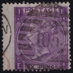Großbritannien MiNr. 30 Pl. 8 mit Breitrand gestempelt – Königin Viktoria