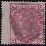 Großbritannien MiNr. 41 Pl. 20 mit Breitrand gestempelt – Königin Viktoria