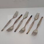 WMF MADRID 90er Silberauflage - 6x Gabel / Menügabeln - 19,5cm