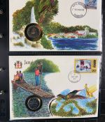 NUMISBRIEFE aus aller Welt - Album mit 35 Numisbriefen inkl. Kassette