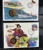 NUMISBRIEFE aus aller Welt - Album mit 35 Numisbriefen inkl. Kassette