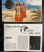 NUMISBRIEFE aus aller Welt - Album mit 35 Numisbriefen inkl. Kassette