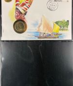 NUMISBRIEFE aus aller Welt - Album mit 35 Numisbriefen inkl. Kassette