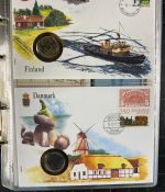 NUMISBRIEFE aus aller Welt - Album mit 22 Numisbriefen inkl. Kassette