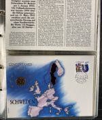 NUMISBRIEFE aus aller Welt - Album mit 22 Numisbriefen inkl. Kassette