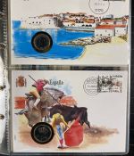 NUMISBRIEFE aus aller Welt - Album mit 22 Numisbriefen inkl. Kassette