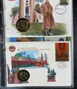 NUMISBRIEFE aus aller Welt - Album mit 22 Numisbriefen inkl. Kassette