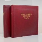 2x Lindner Ringbinder 1102Y Rot - Aufschrifft "750 Jahre Berlin" gebraucht