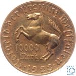 Notgeld Westfalen, 10000 Mark 1923, Minister von Stein, vergoldet, J N20a