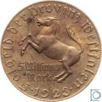 Notgeld Westfalen, 5 Millionen 1923, Minister von Stein, Jäger N22