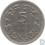 Original Spielgeld 5 Reichsmark 1925 A, Jahrtausendfeier der Rheinlande, Eisen