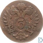 RDR Habsburg Österreich, 3 Kreuzer 1800 S Schmöllnitz, Kaiser Franz II., Kupfer