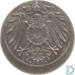 Kaiserreich, 5 Pfennig 1921 A, 10% dezentrierte Fehlprägung, vz+