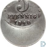 Kaiserreich, 5 Pfennig 1918 F, 50% dezentrierte Fehlprägung, vz+