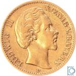 Kaiserreich, 10 Mark Bayern 1880 D, König Ludwig II., J.196, Goldmünze