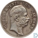 SACHSEN, 2 Mark 1904 E, Auf den Tod von König Georg, Silber Jäger 132