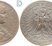 Freie Stadt Frankfurt - Vereinsthaler - Taler 1862 - Frauenkopf - Silber