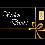FineCard 1,0 g Feingold Goldbarren | VIELEN DANK!