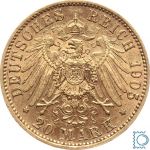 Kaiserreich, 20 Mark Sachsen 1905 E, König Friedrich August III., J.268