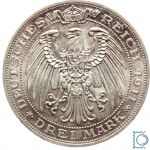PREUSSEN, 3 Mark 1911 A, Wilhelm II., Universität Breslau - J108 vz