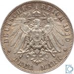 SACHSEN, 3 Mark 1910 E, König Friedrich August, Jg. 135