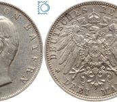 BAYERN, 3 Mark, König Otto, 1912 D, J.47, SILBER
