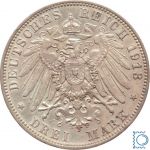 SACHSEN, 3 Mark 1910 E, König Friedrich August, J.135
