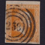 Preussen 1857 - MiNr. 8 gestempelt - 3 Sgr orangegelb - König Friedrich Wilhelm IV.