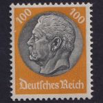 Deutsches Reich, Nr. 495 / 100 Pf. Hindenburg postfrisch, geprüft Schlegel BPP