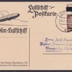 AK REINBEK 1935 Zeppelin Luftschiff Postkarte Stempel "Lublin" 13.7.1940