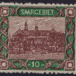 Saargebiet, Mi-Nr. 68 A postfrisch - 10 M Landratsamt Saarbrücken 1921