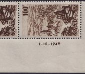 Saarland, Michel Nr. 288 Br Druckdatum 1.10.1949 Ecke Eckrand postfrisch