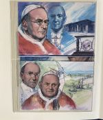 PAPST Benedikt XVI Sammlung - FDC & postfrisch - in 5 Ringbindern aus Borek Abo