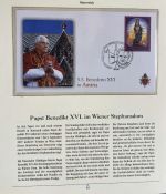 PAPST Benedikt XVI Sammlung - FDC & postfrisch - in 5 Ringbindern aus Borek Abo