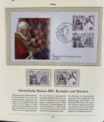 PAPST Benedikt XVI Sammlung - FDC & postfrisch - in 5 Ringbindern aus Borek Abo