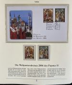 PAPST Benedikt XVI Sammlung - FDC & postfrisch - in 5 Ringbindern aus Borek Abo