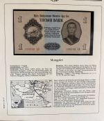 Sammlung BANKNOTEN DER WELT 46 Stück im Album (Sammler-Qualität)