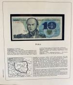 Sammlung BANKNOTEN DER WELT 46 Stück im Album (Sammler-Qualität)