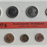 BRD KMS 1974 F - PP 1 Pf. - 5 Mark Silberadler Polierte Platte DM OVP