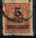 Deutsches Reich 334 B P HT gestempelt, Plattenfehler Attest Bauer, Michel 1.000 €!